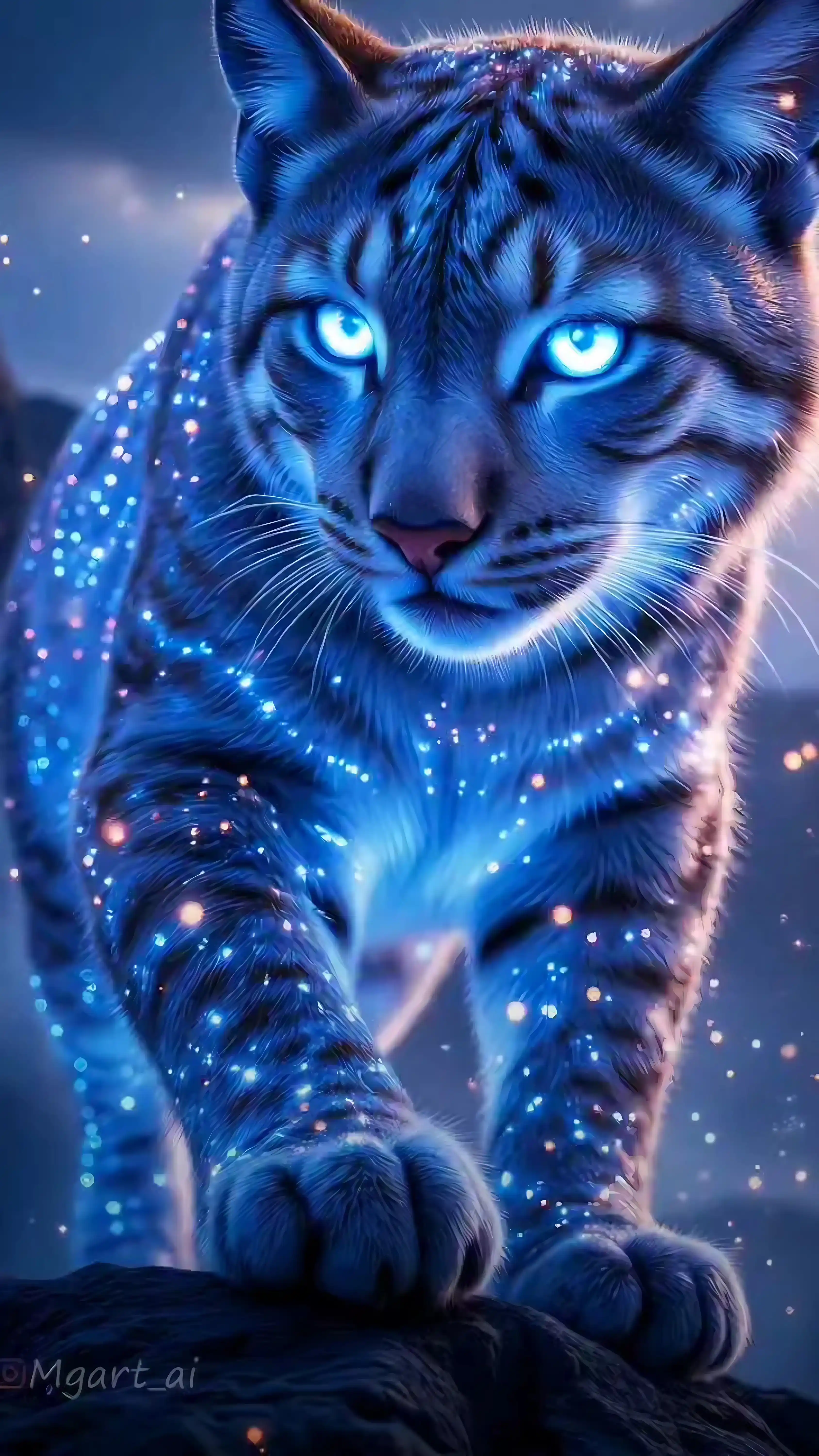 Mystical Wolf Under Moonlight - Wildlife Fantasy Wallpaper