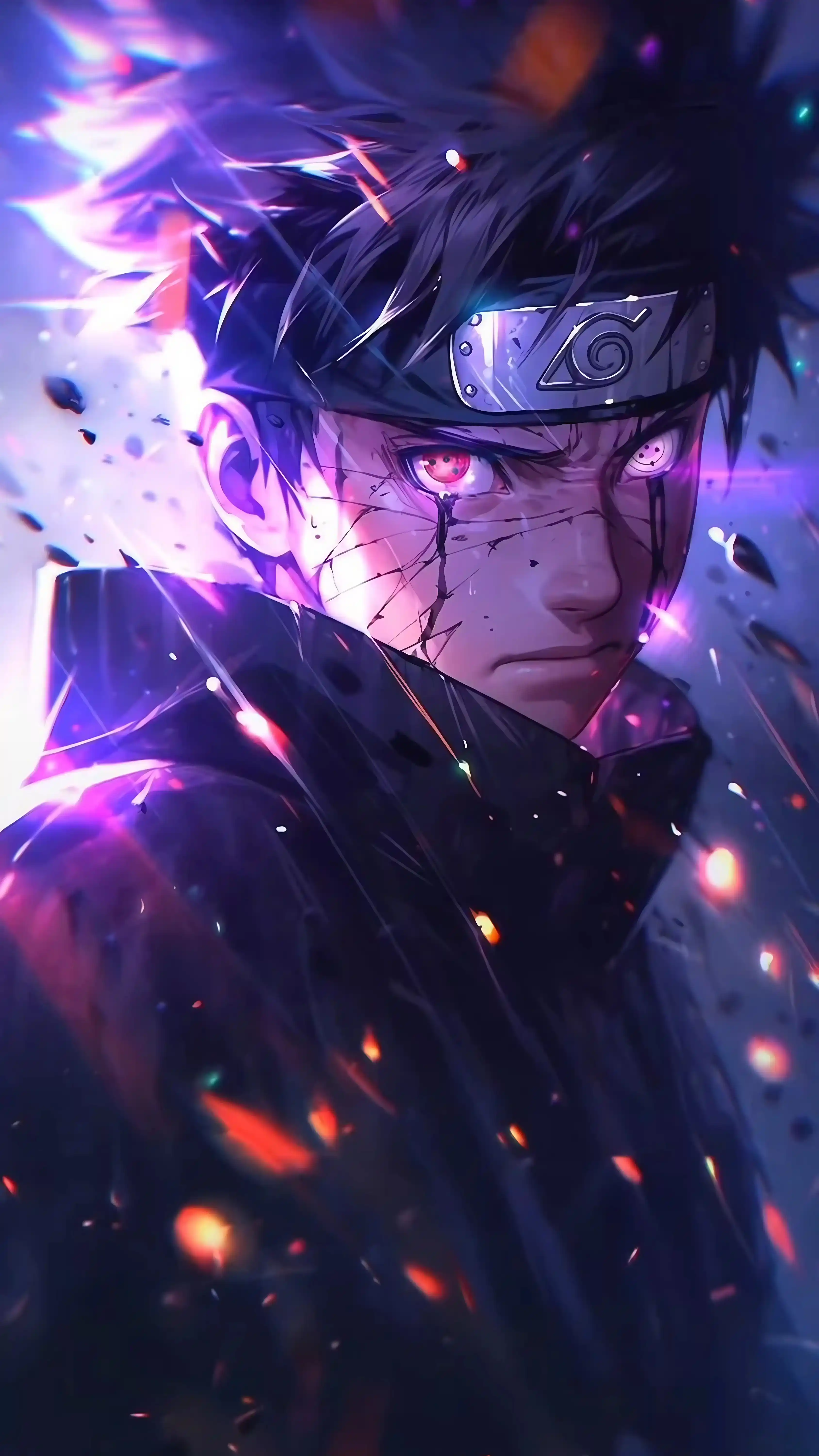 Blue Hair Anime Character Charging - Mobile Game Style Wallpaper
