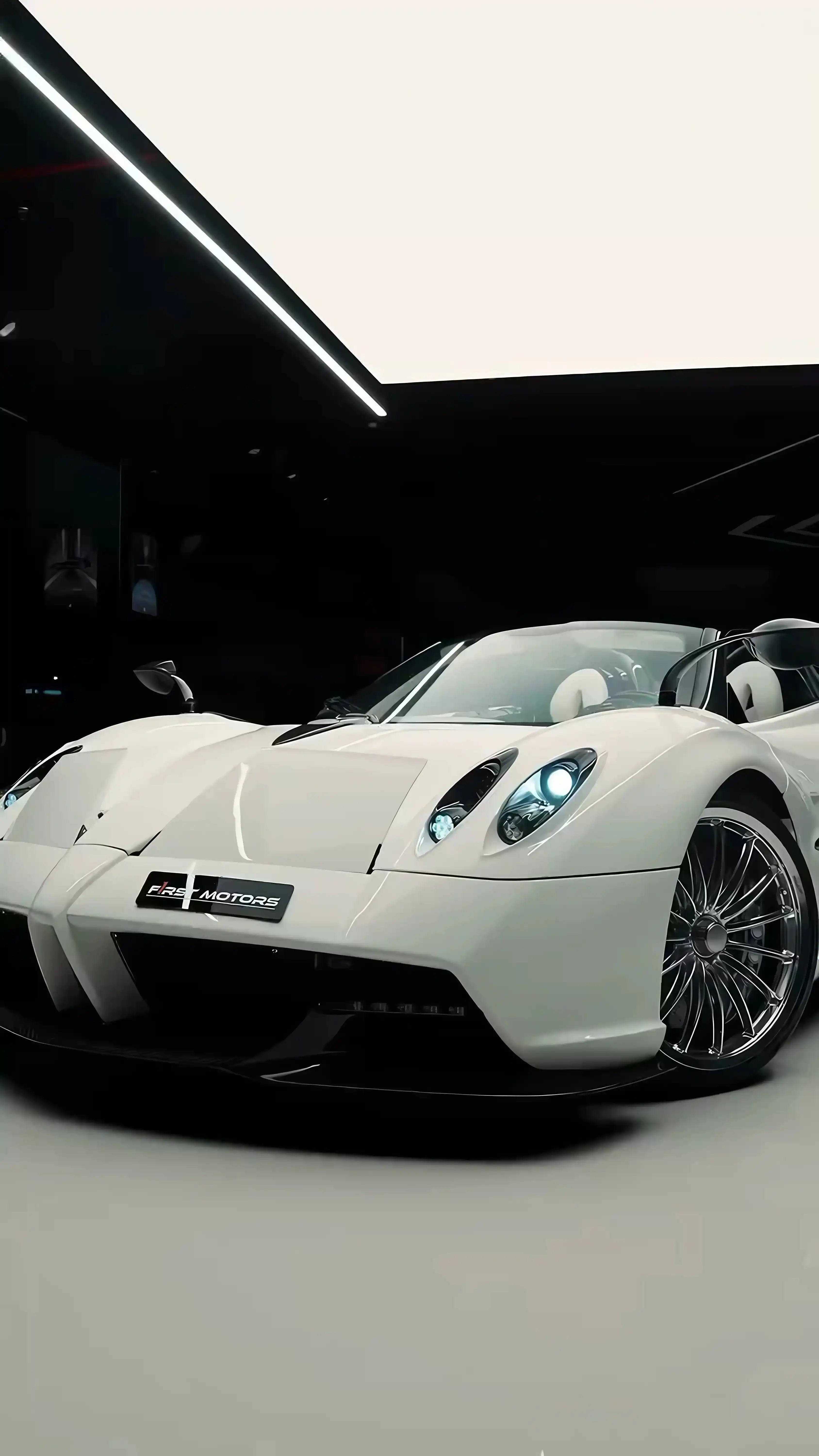 Luxury Sports Car in Neon City - Night Racing Wallpaper