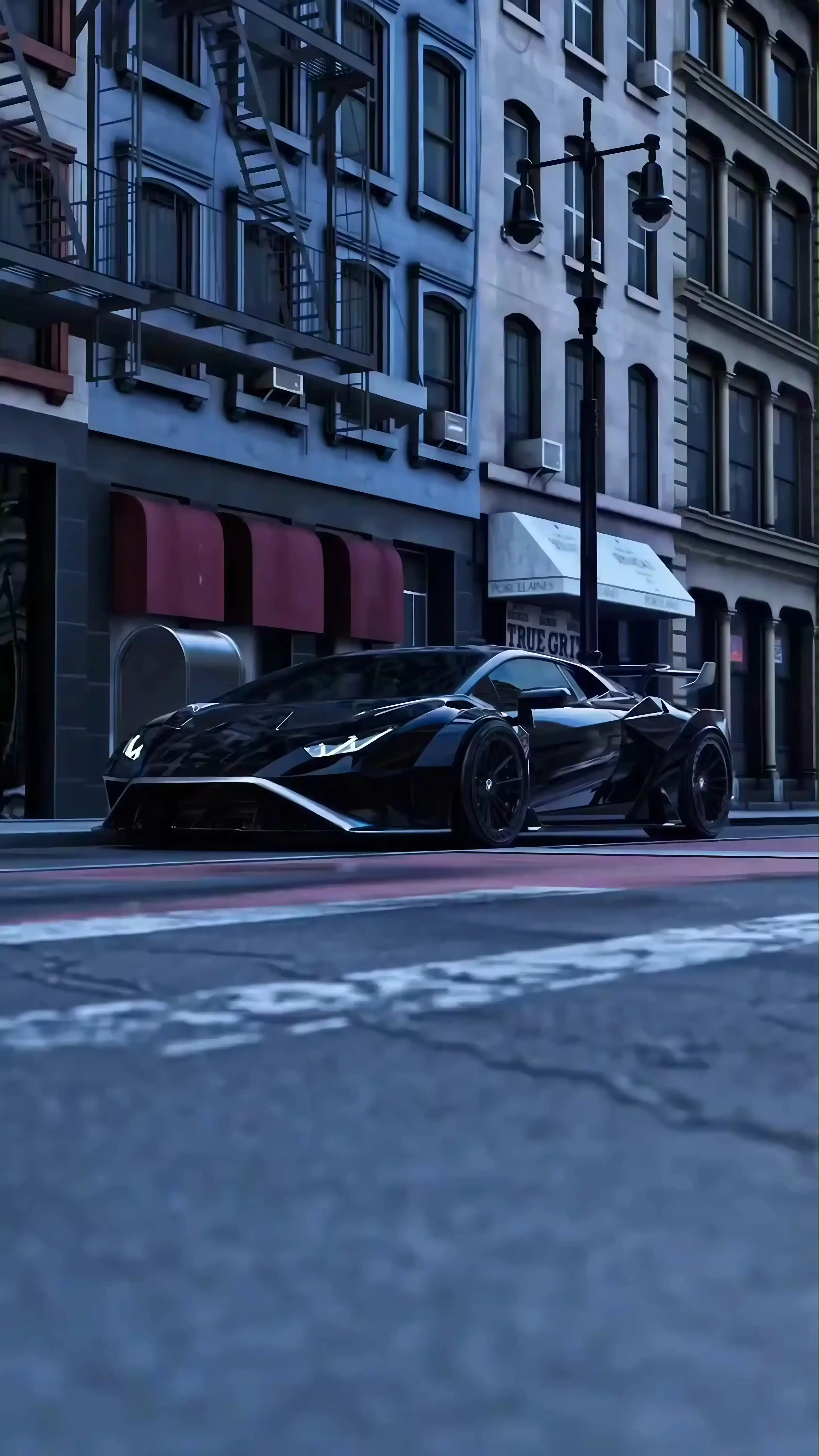 Luxury Sports Car in Neon City - Night Racing Wallpaper