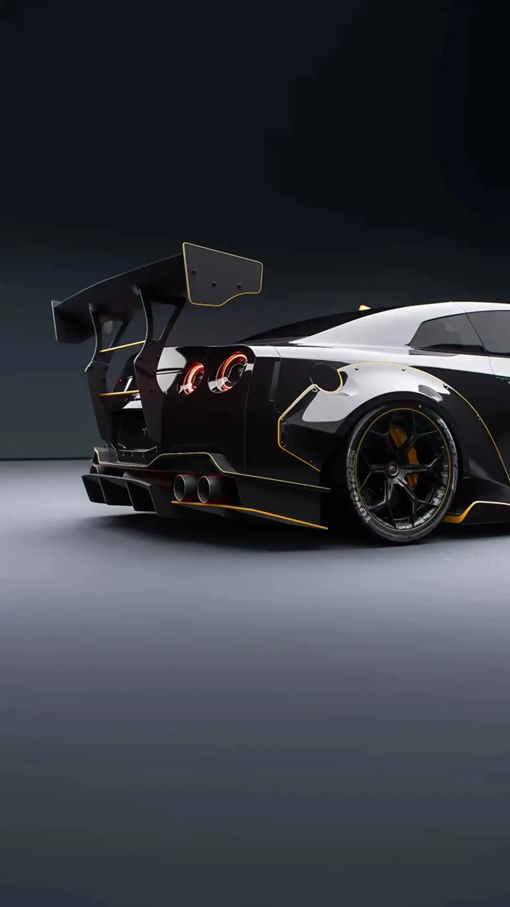 Luxury Sports Car in Neon City - Night Racing Wallpaper