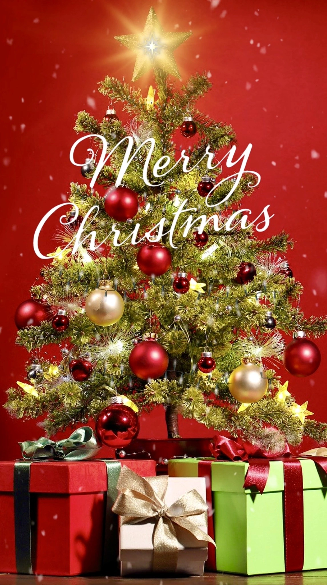 Christmas Tree with Twinkling Lights - Festive Holiday Wallpaper