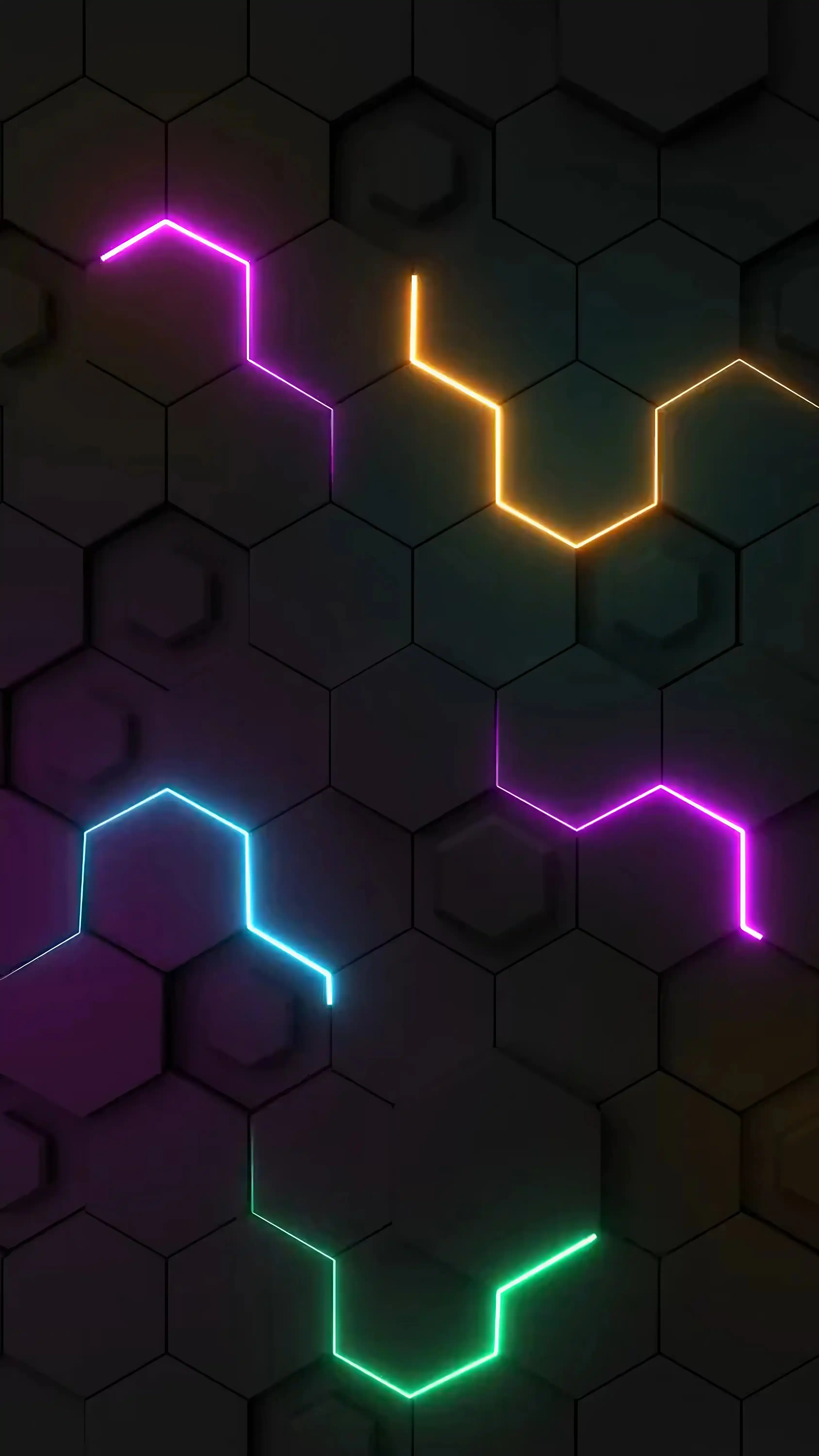 Abstract Neon Geometric Shapes - Modern Digital Design