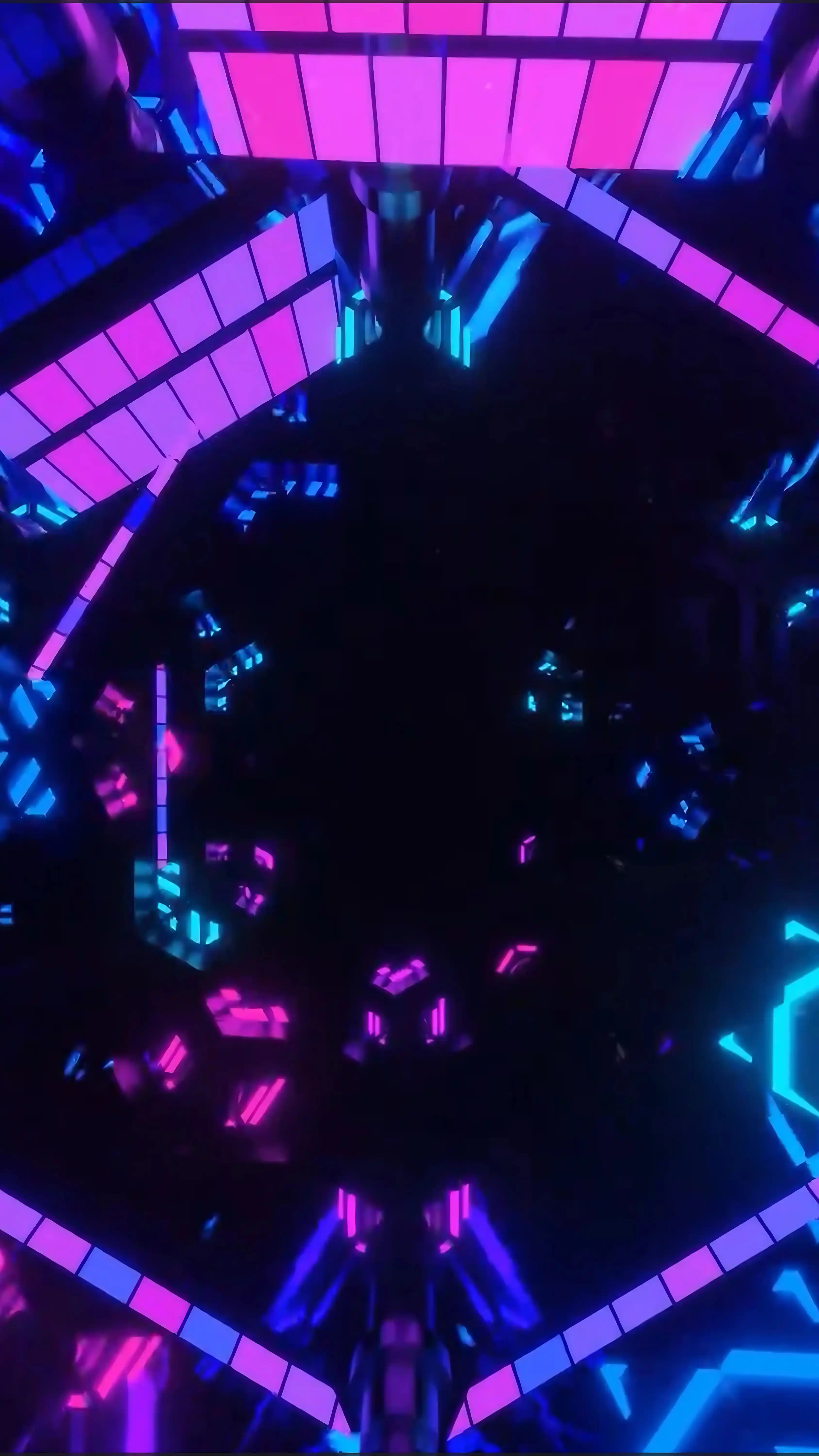 Abstract Neon Geometric Shapes - Modern Digital Design