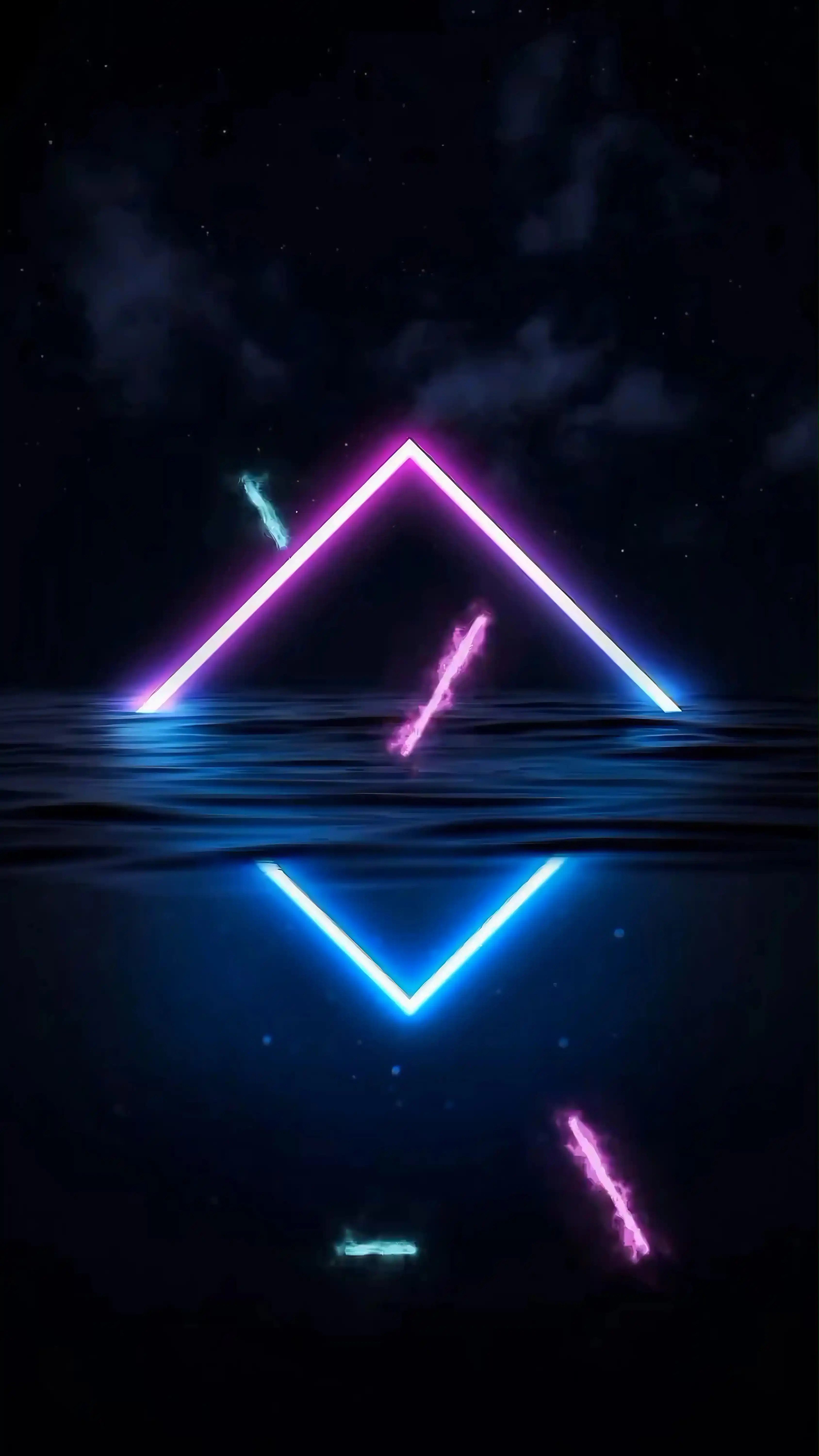 Abstract Neon Geometric Shapes - Modern Digital Design