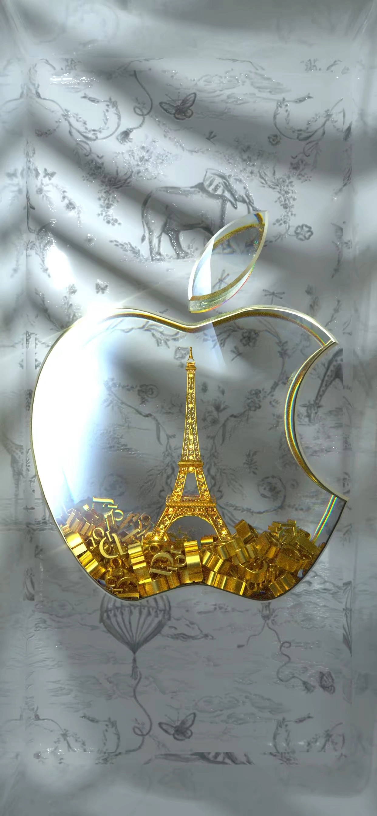 Neon Glow Apple Logo - Modern Tech Art Wallpaper
