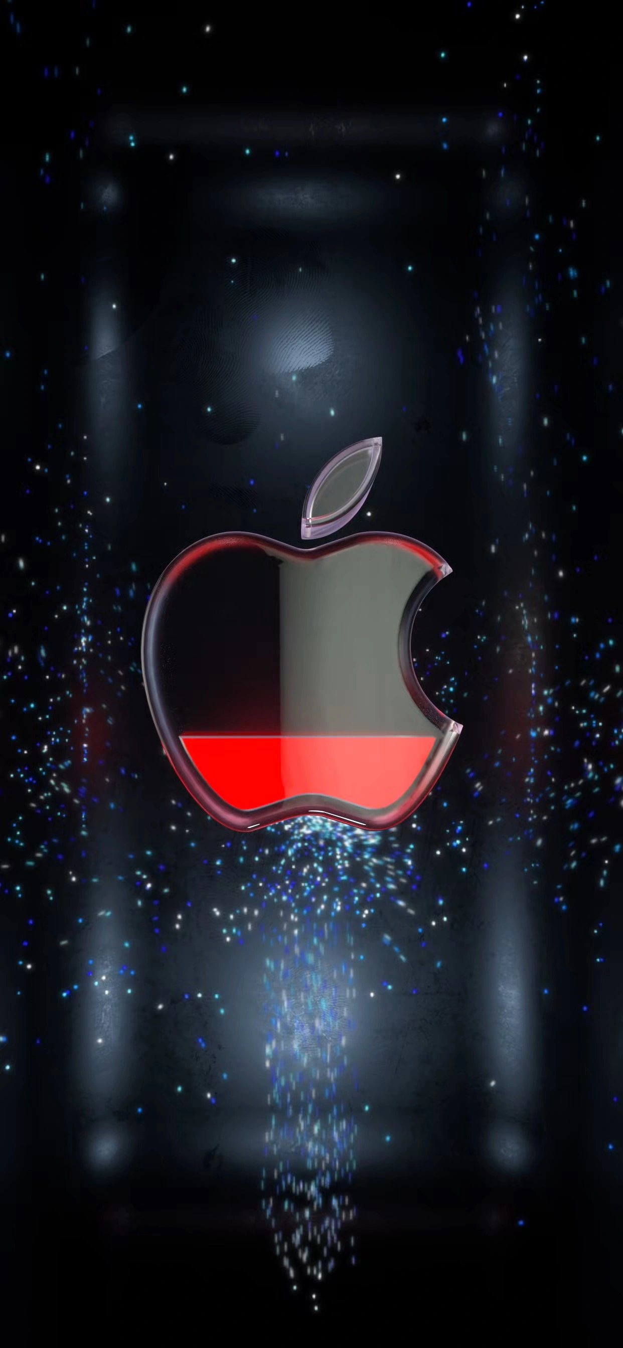 Neon Glow Apple Logo - Modern Tech Art Wallpaper