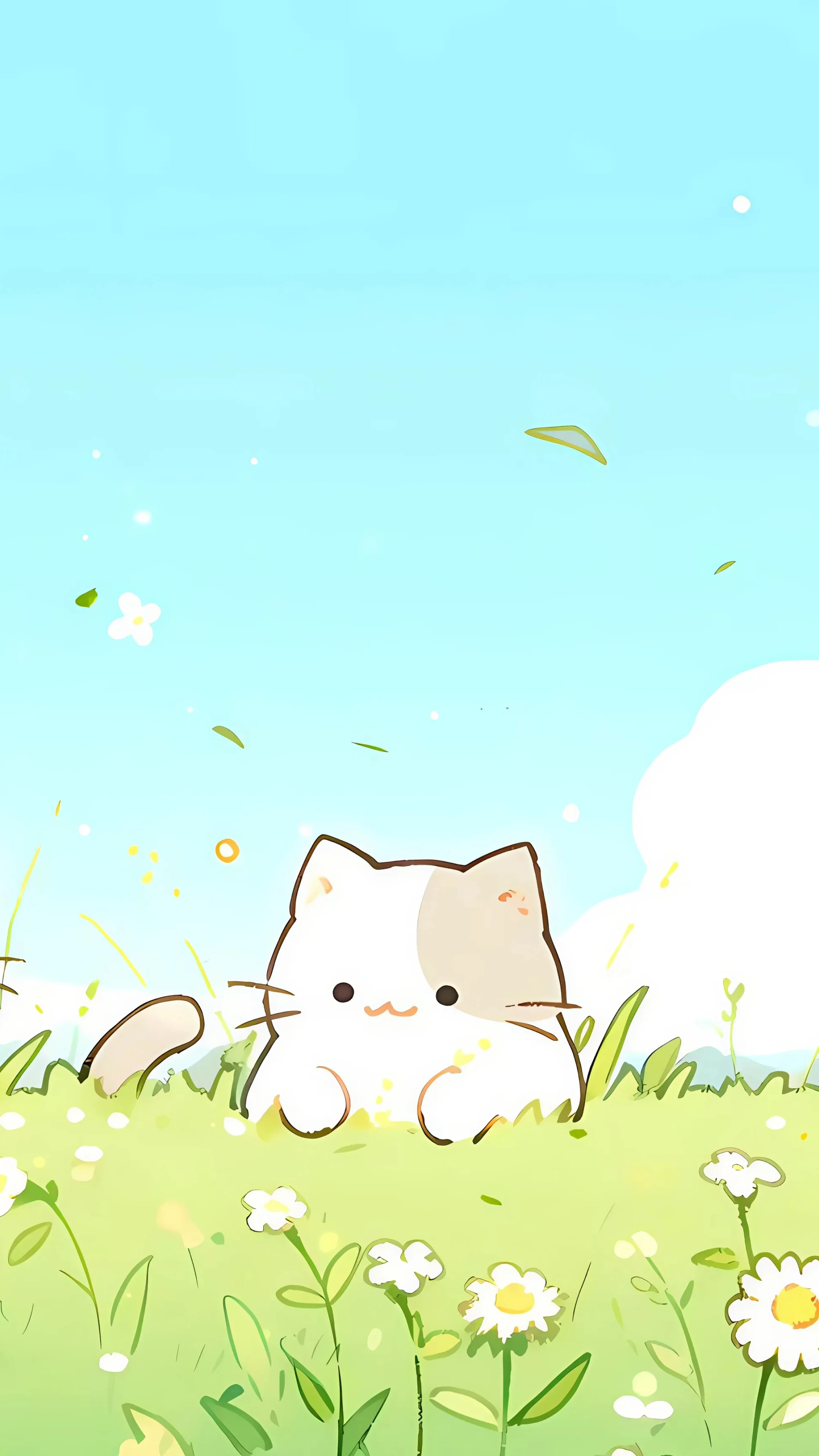 Cute Cat Live Wallpaper - Pastel Meadow Theme