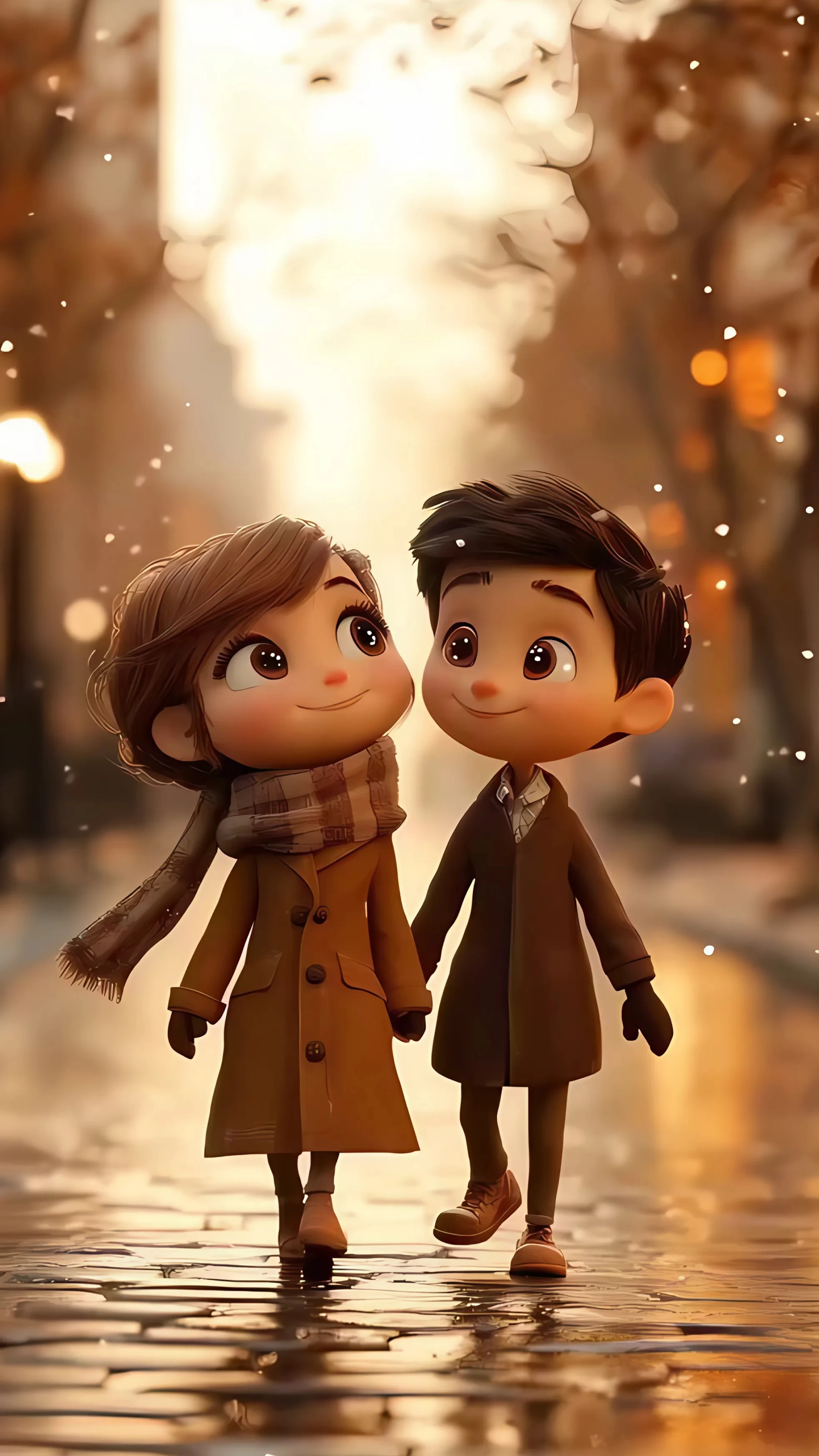 Anime Couple Live Wallpaper - Winter Romance