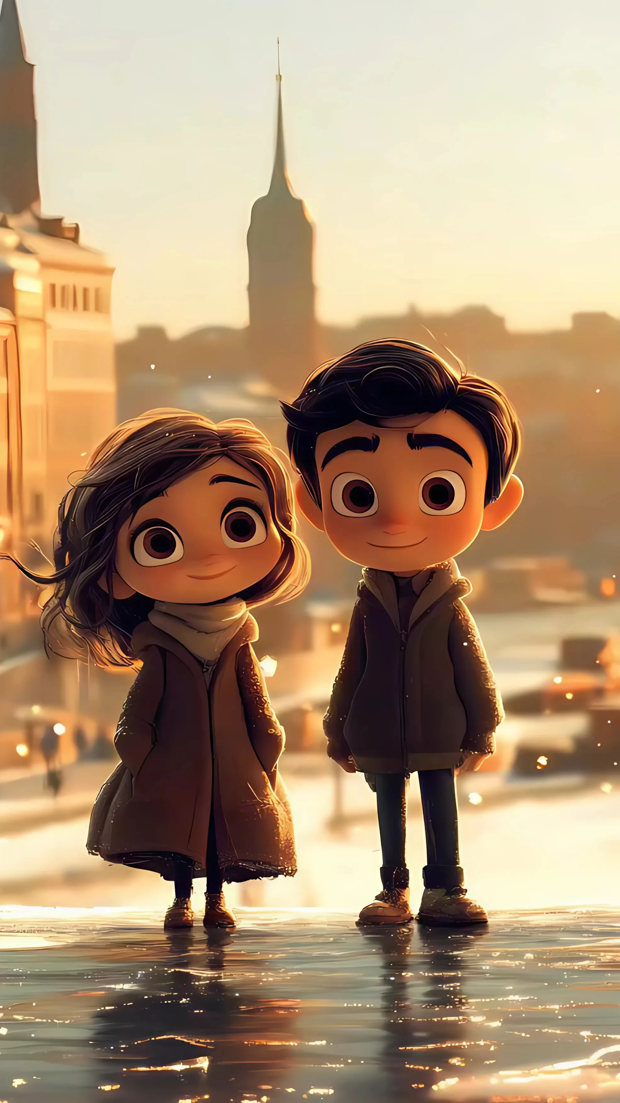 Anime Couple Live Wallpaper - Sunset Glow