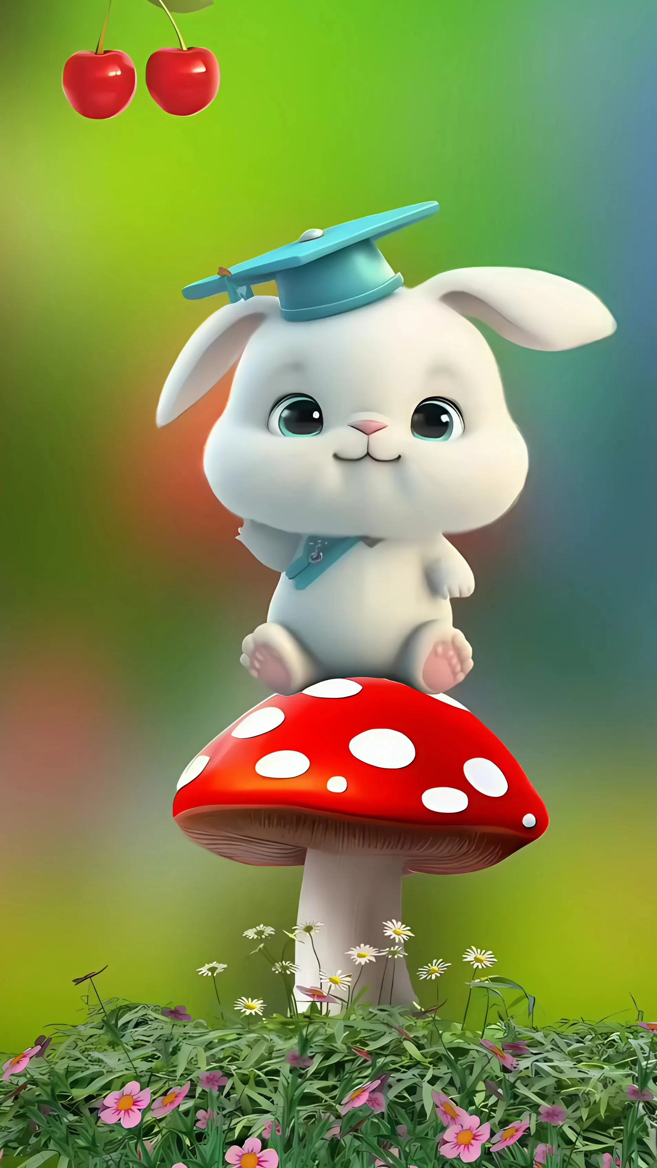 Cute Bunny Live Wallpaper - Mushroom Magic