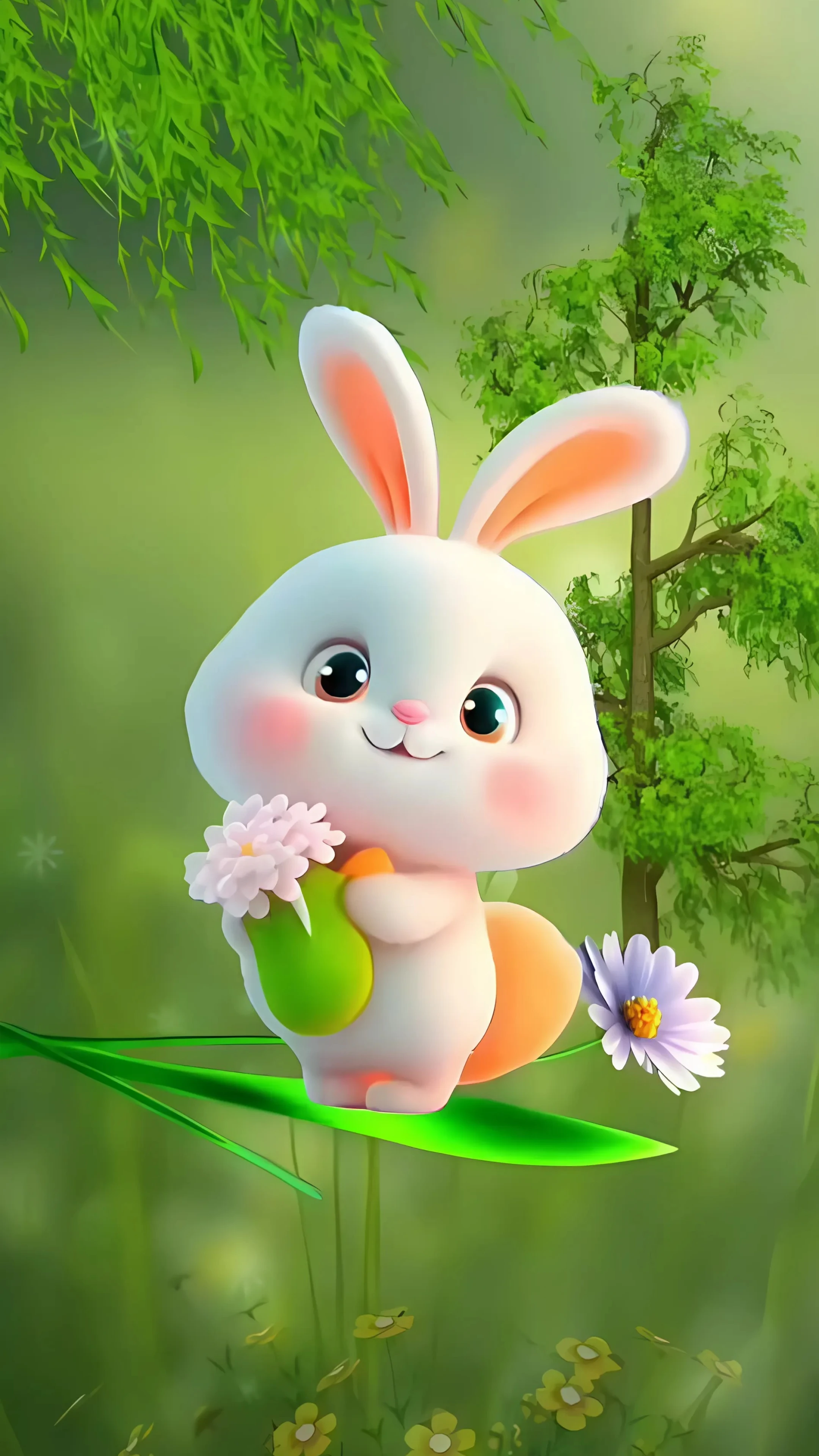 Cute Bunny Live Wallpaper - Forest Delight