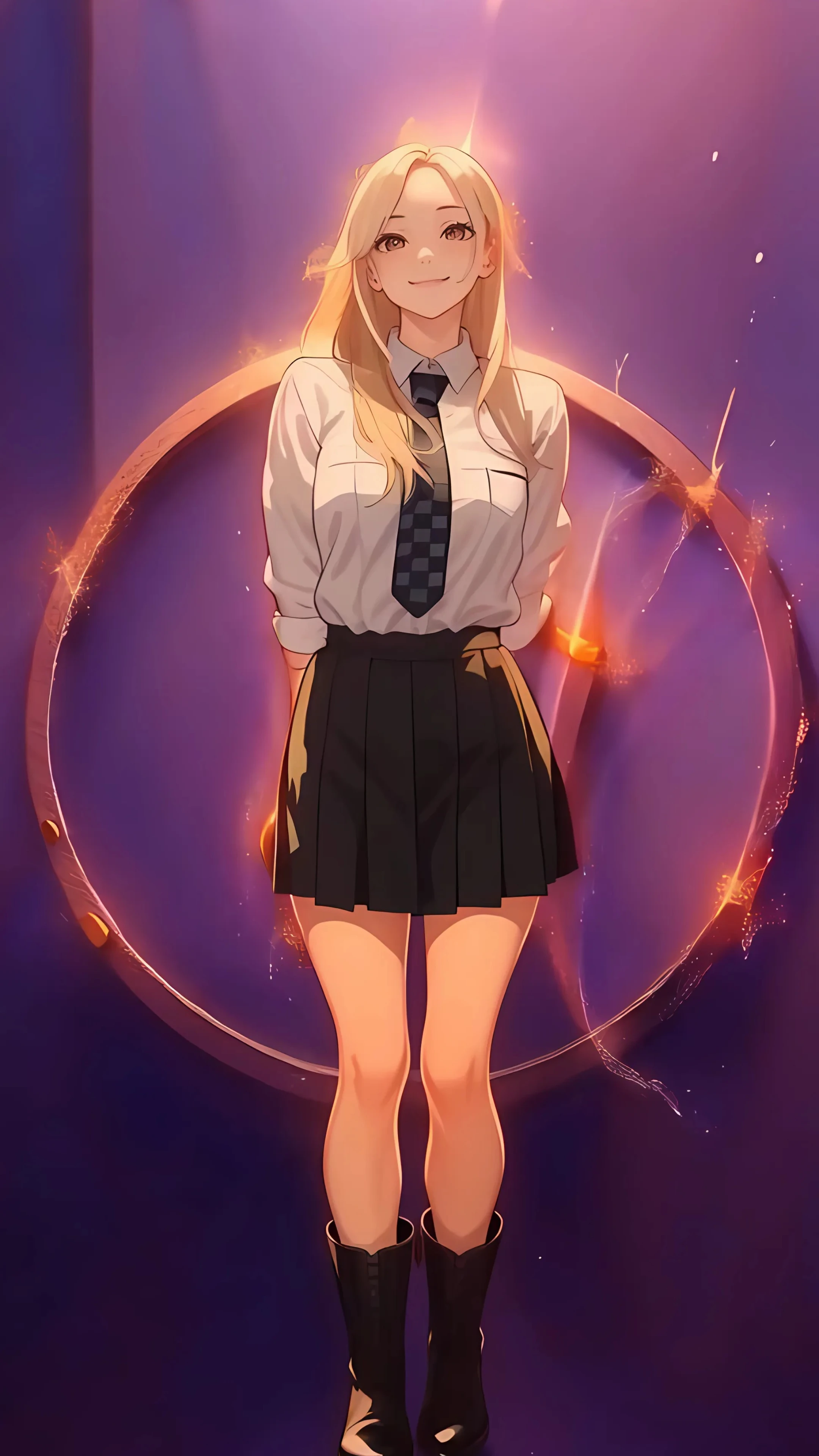 Blonde Girl with Magic Circle - 4K Live Wallpaper