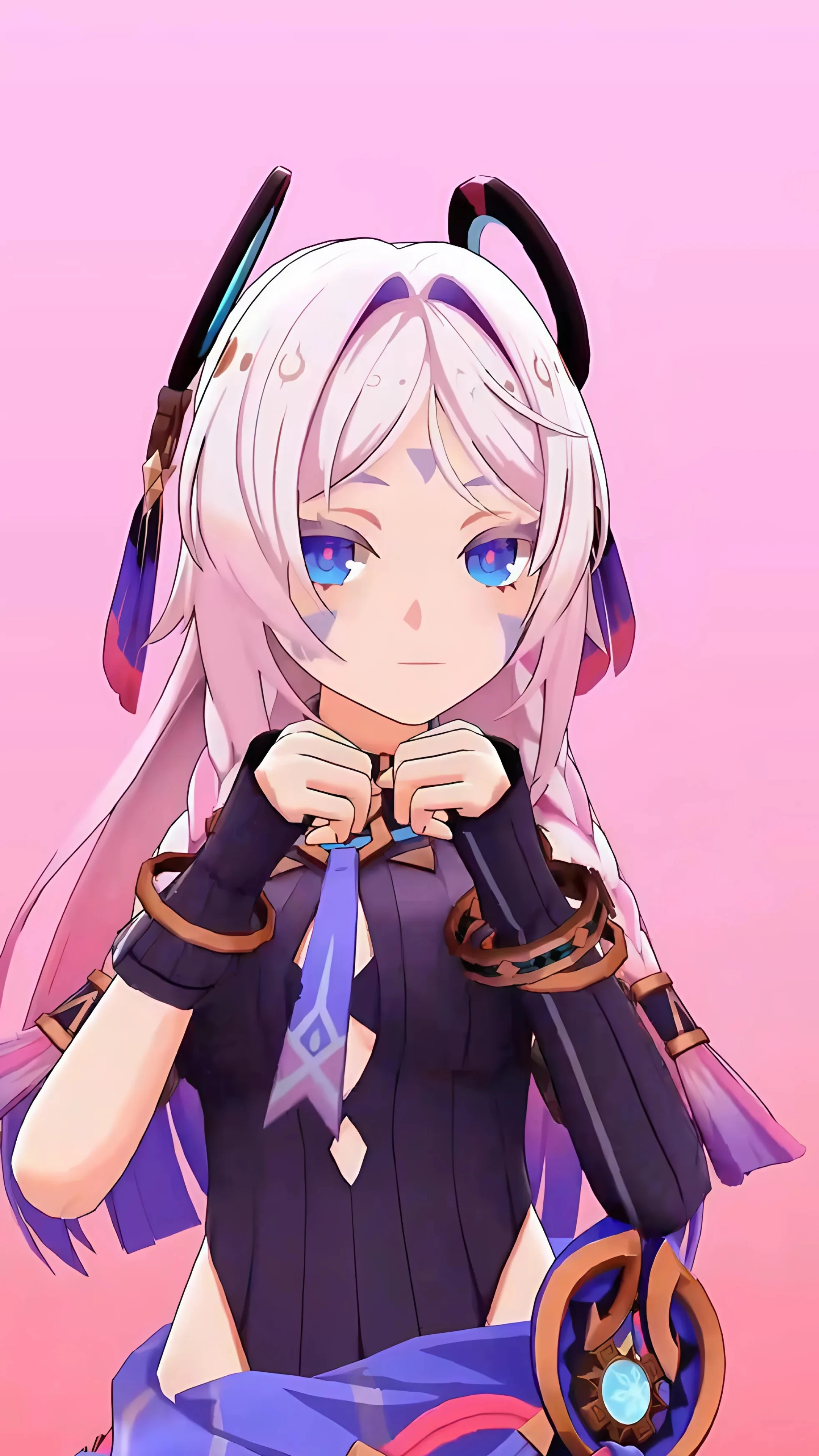 Cute White-Haired Anime Girl - 4K Live Wallpaper