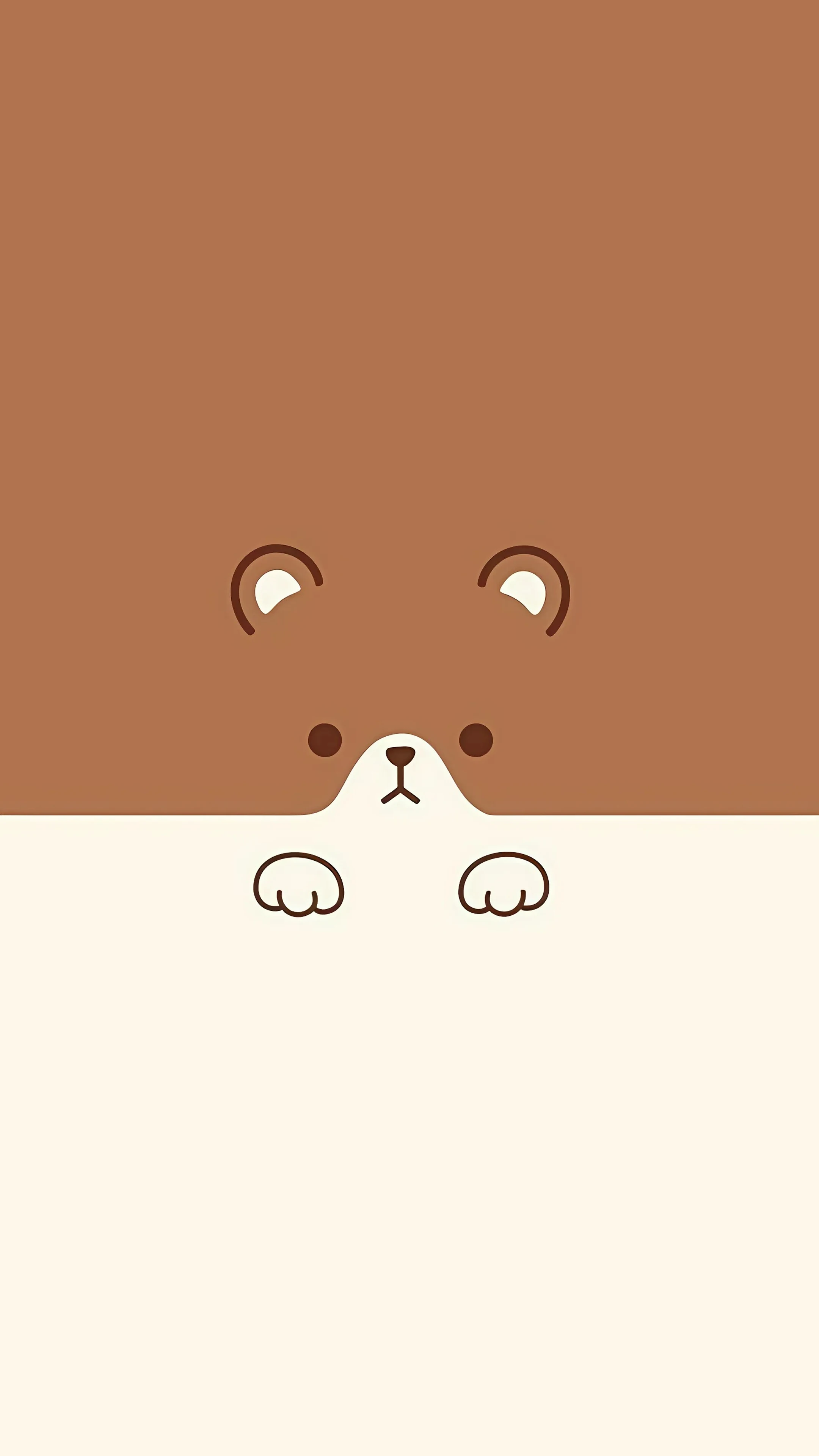 Minimalist Bear Peeking Wallpaper