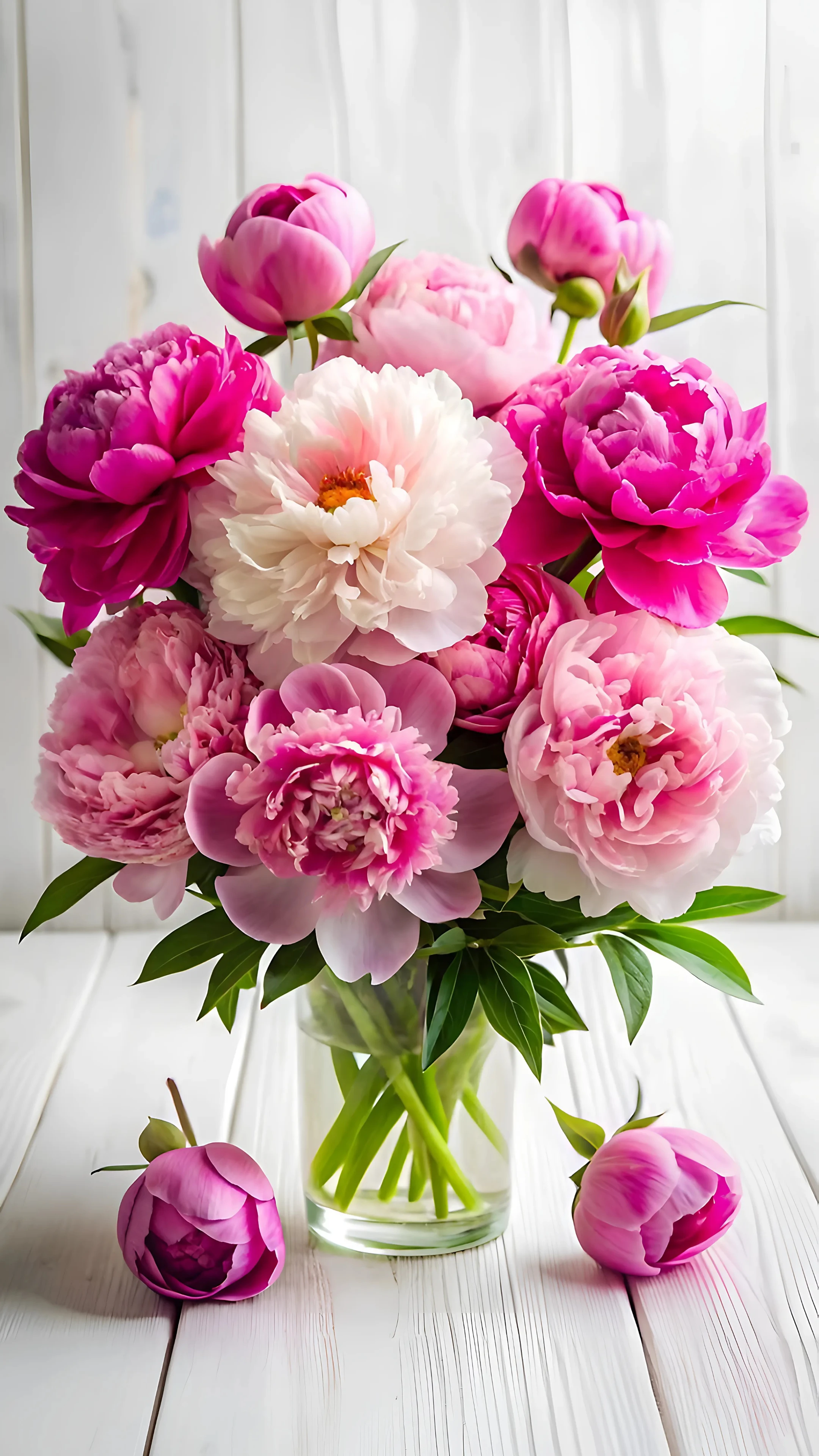 Beautiful Pink Peonies Bouquet in Vase