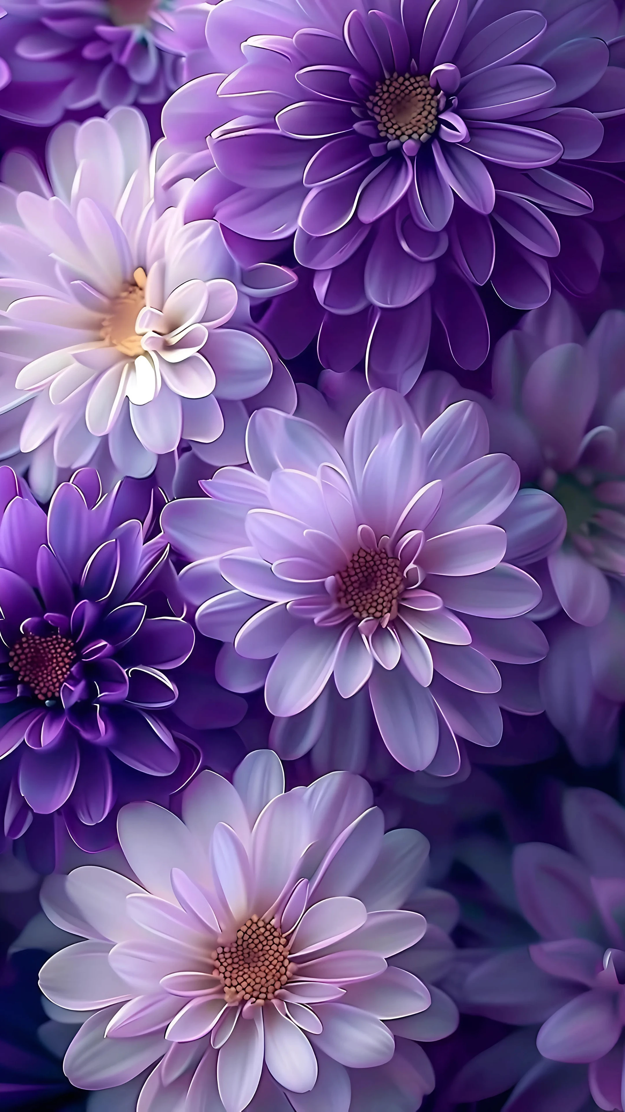 Stunning Purple Chrysanthemum Flowers Close-up