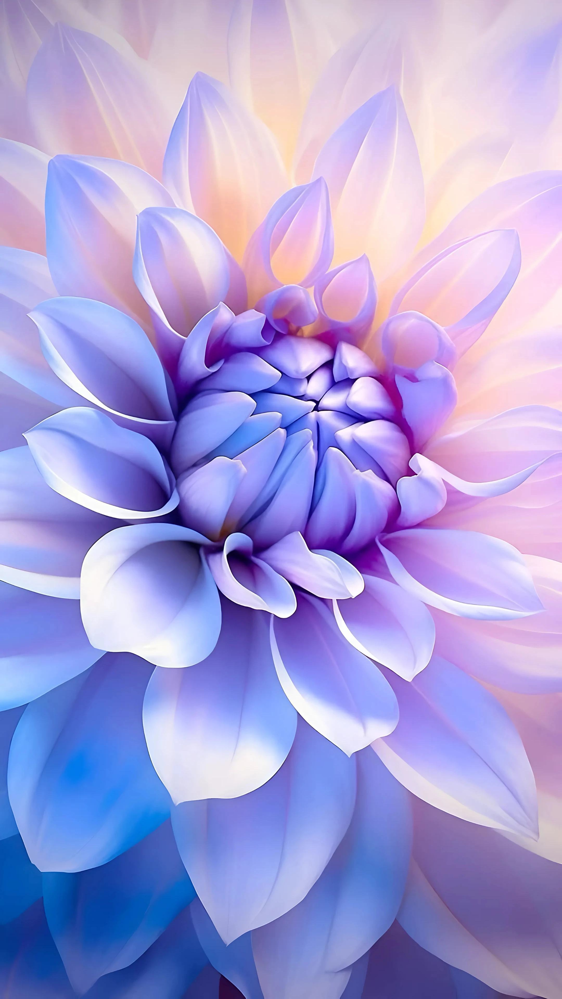 Elegant Blue and Purple Dahlia Flower Close-up