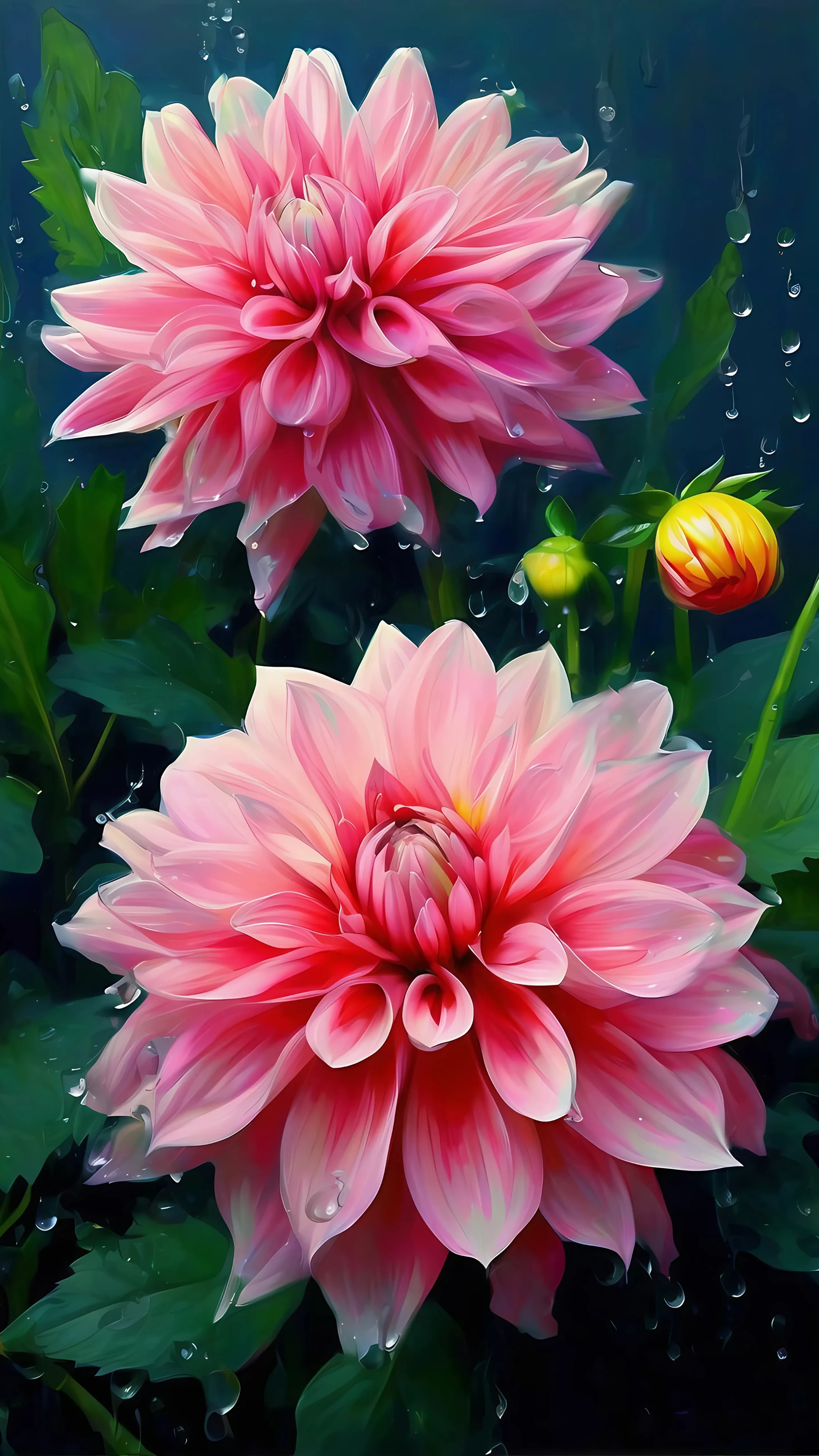 Beautiful Pink Dahlia Flowers Close-up