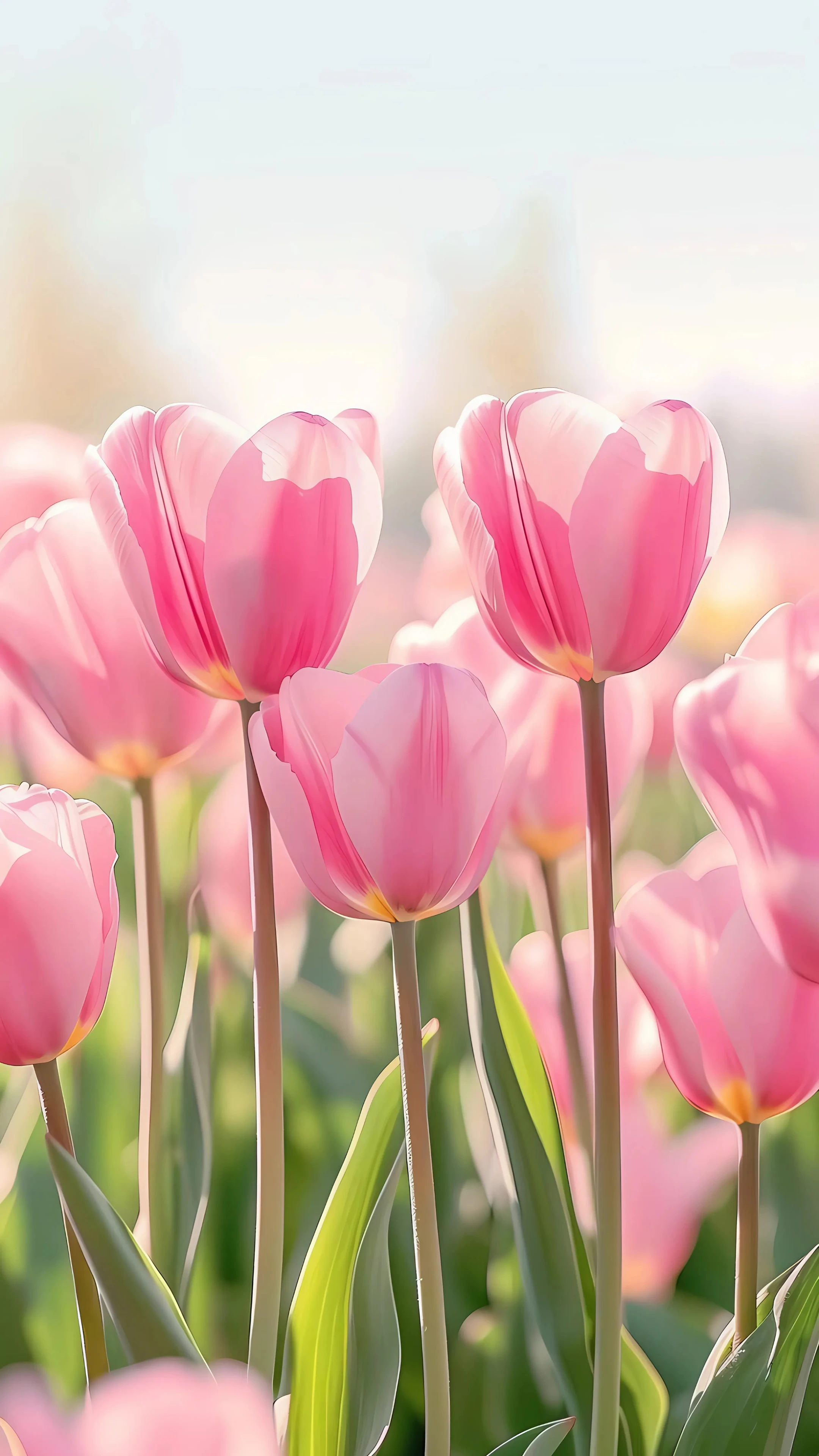Soft Pink Tulip Garden