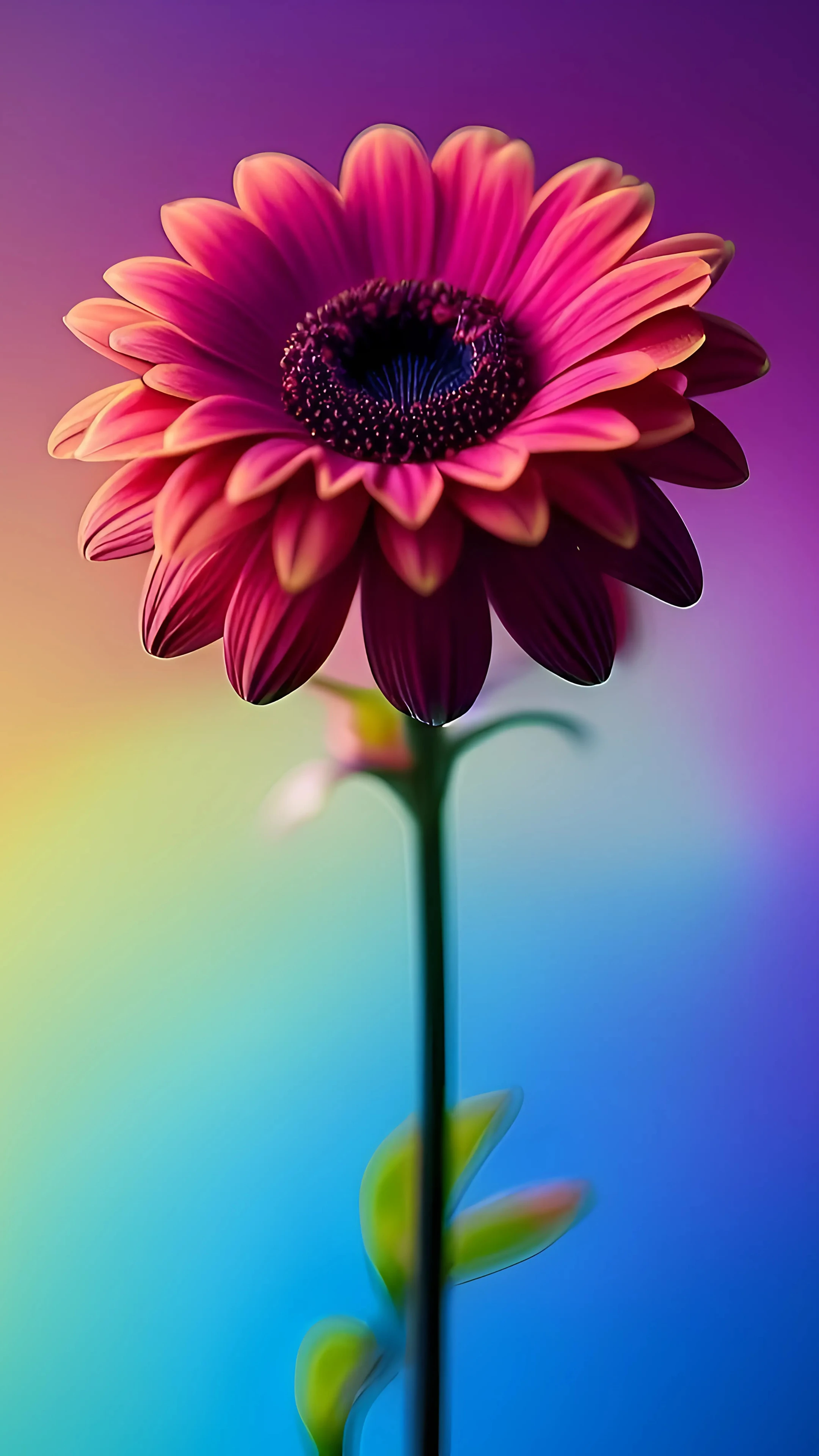 Bold Pink Gerbera on Gradient Background