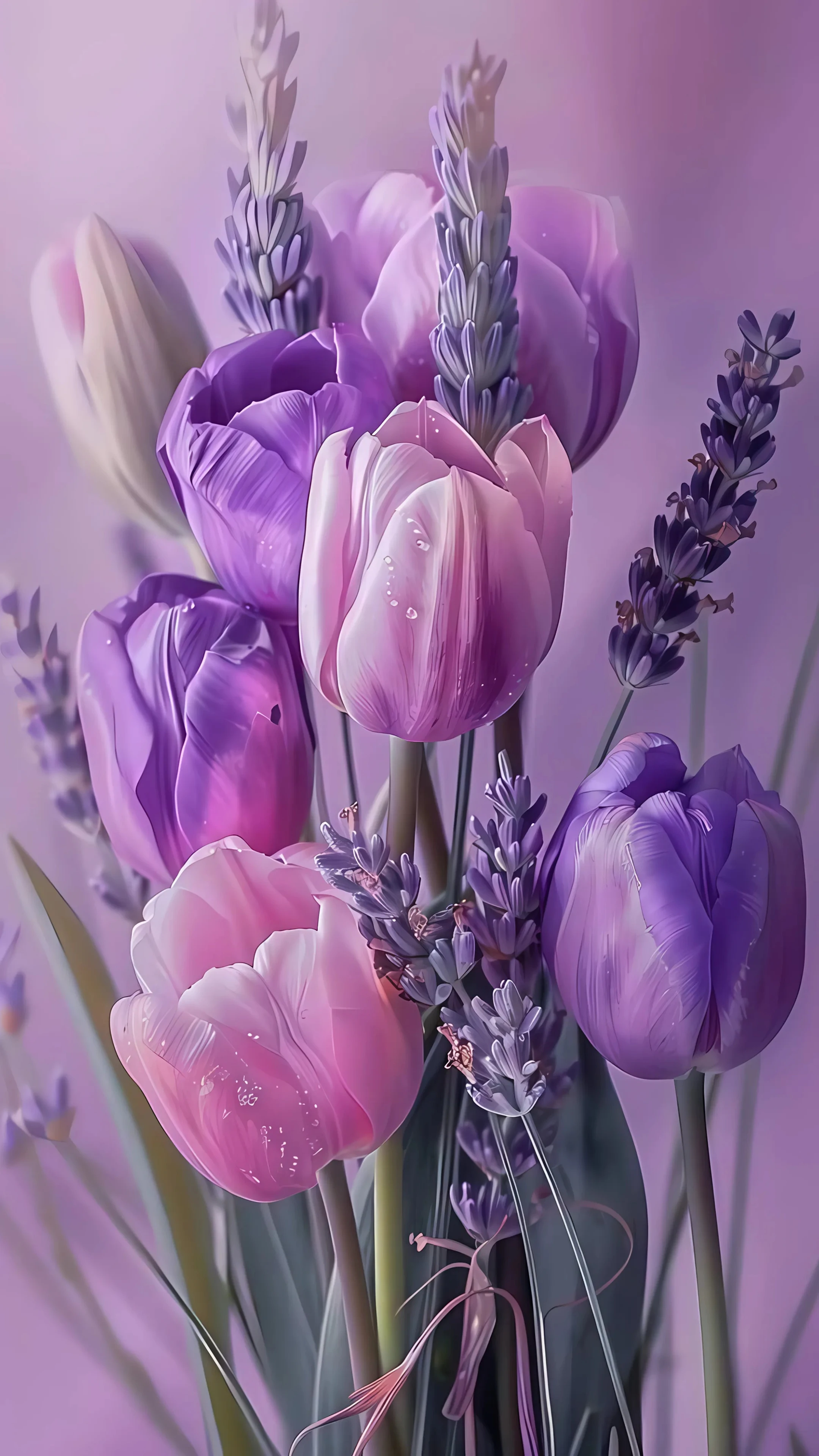Lavender and Pink Tulip Bouquet