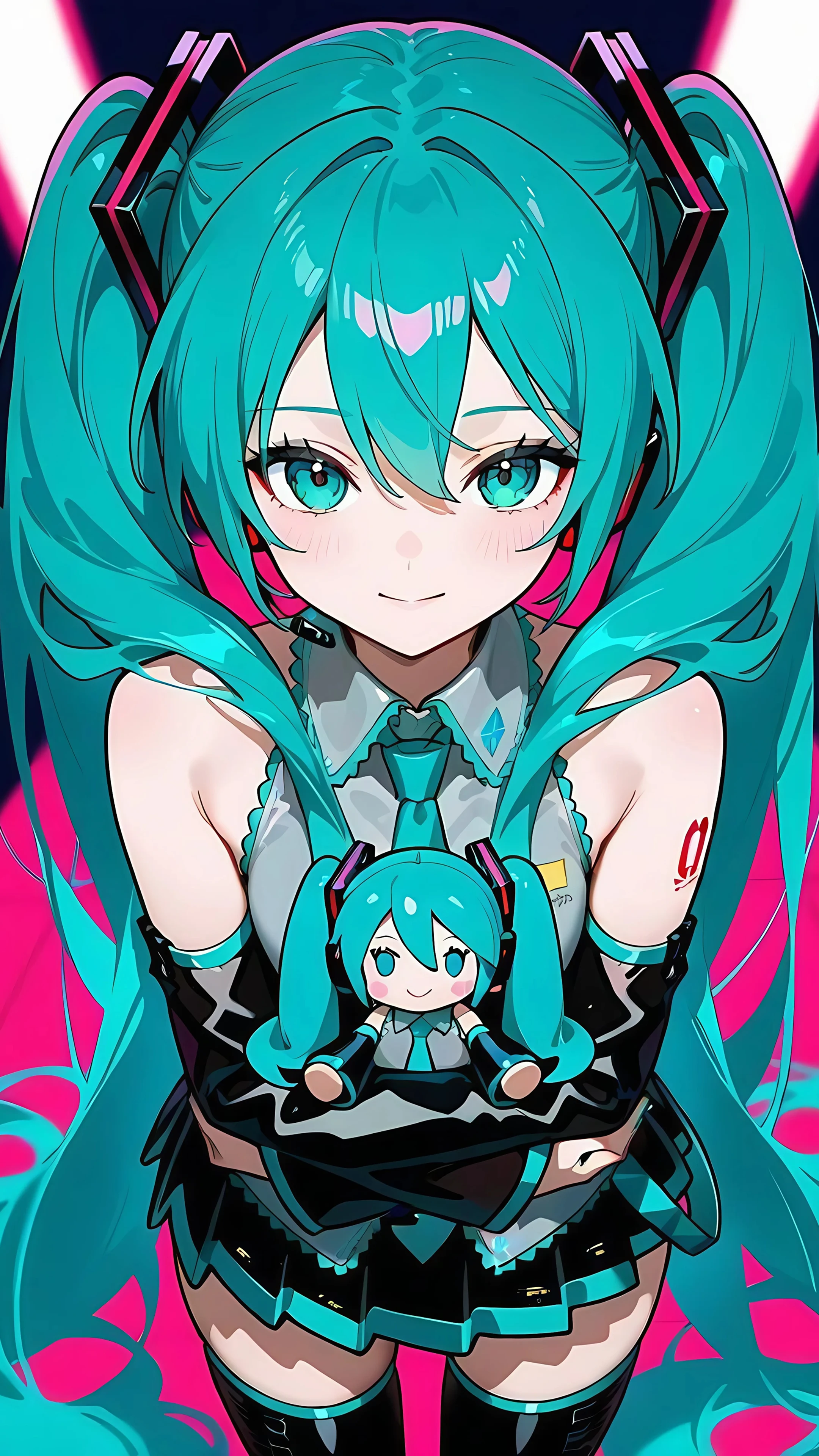 Cute Hatsune Miku with mini figure