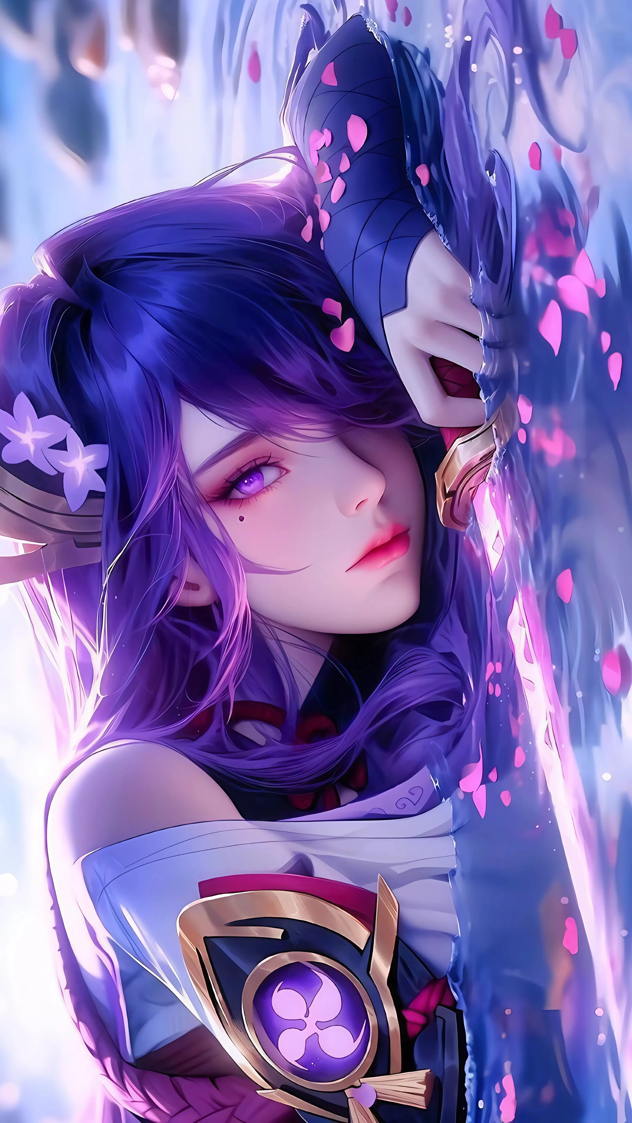 Elegant Purple-Haired Warrior Girl