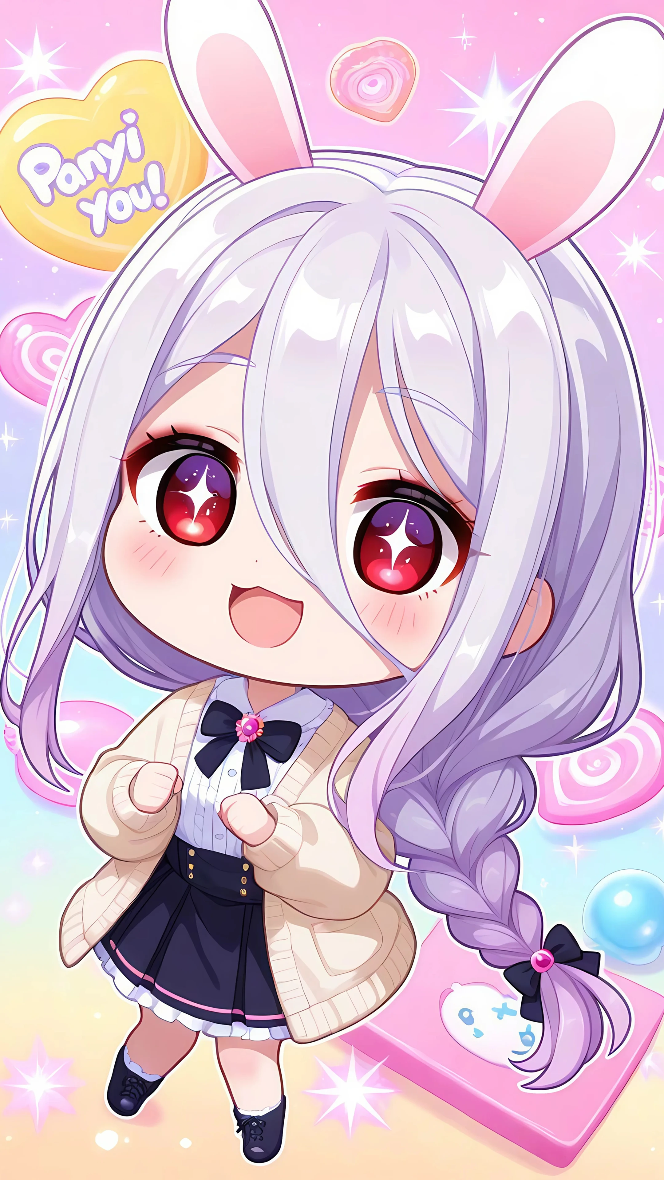 Cute Chibi Bunny Girl with Big Eyes