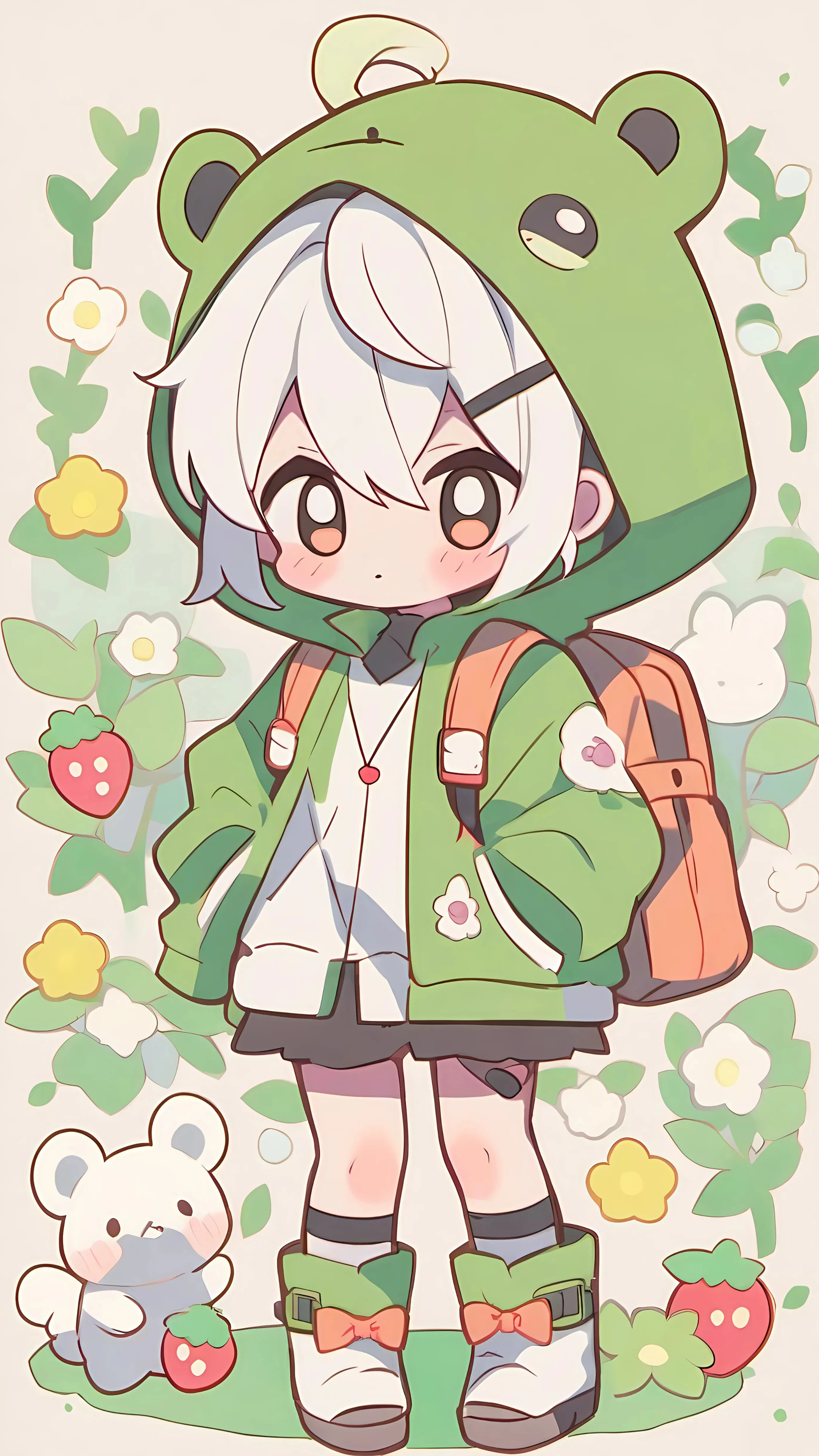 Cheerful Boy in Frog Hoodie
