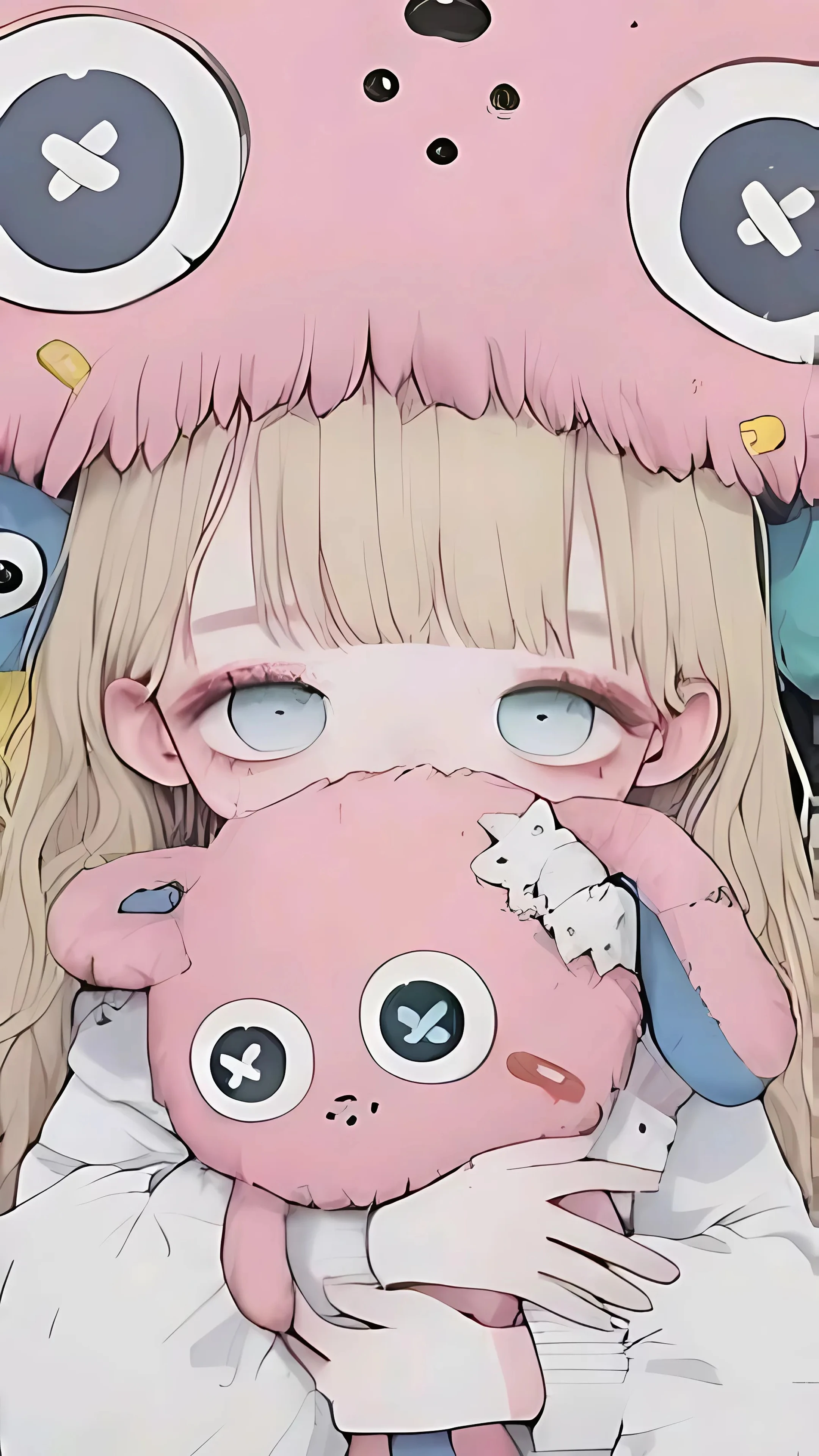 Dreamy Girl with Pink Toy