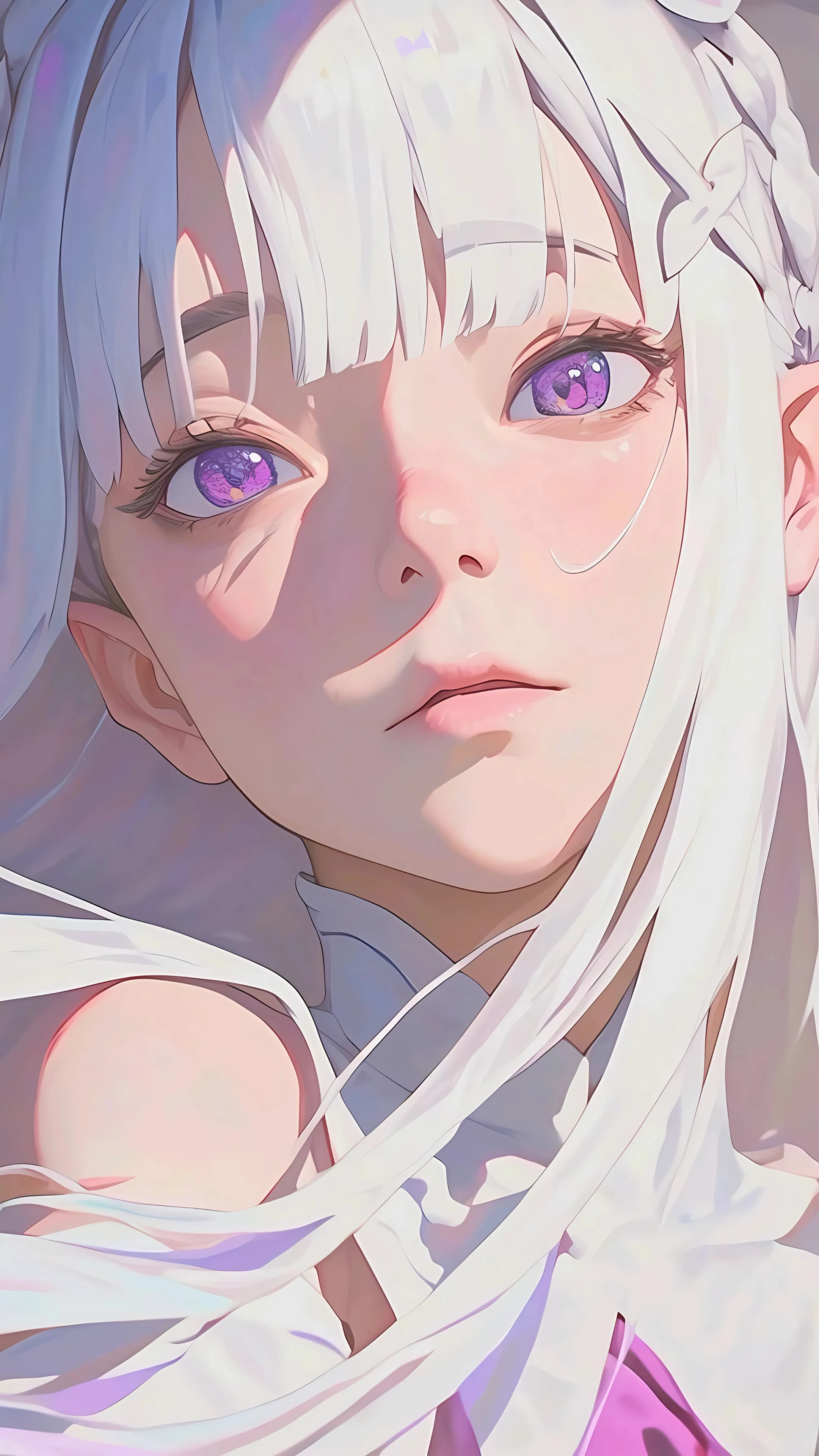 Elegant Girl with Purple Eyes