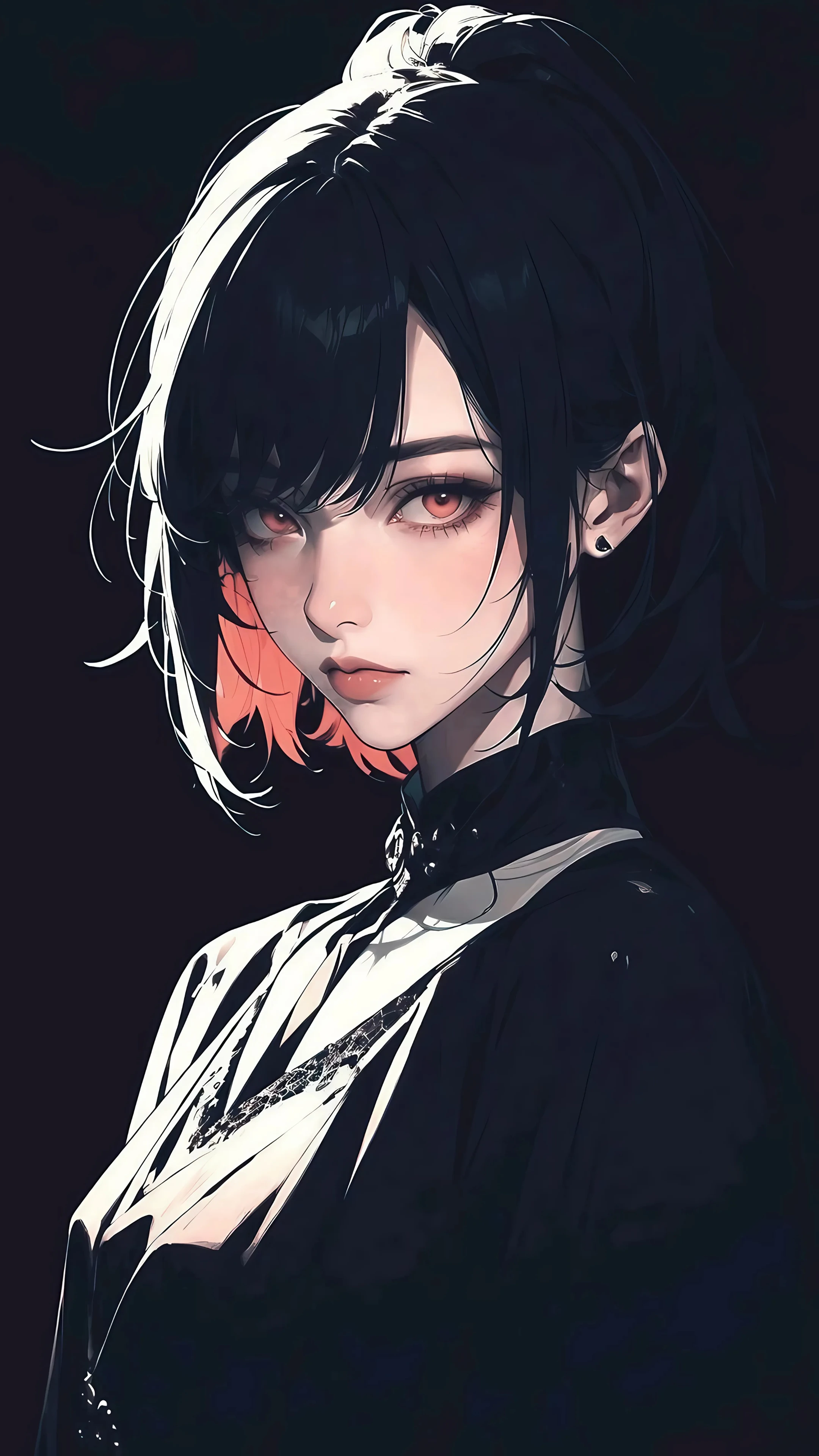 Enigmatic Girl in Black Attire