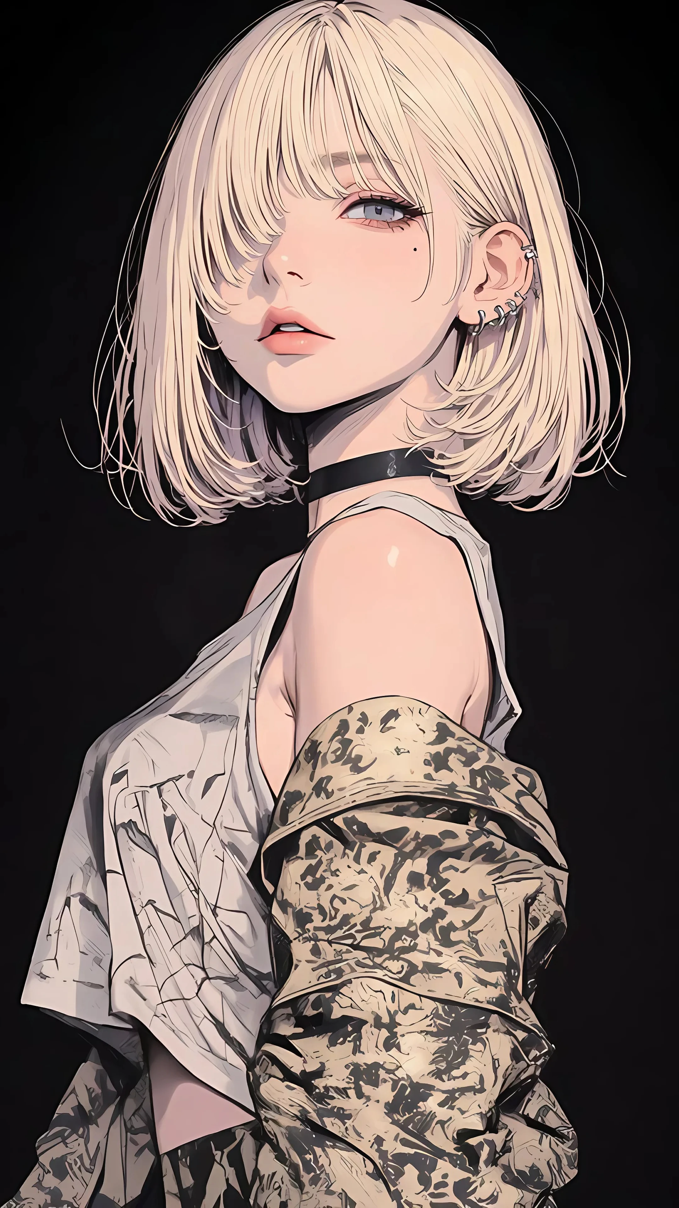 Stylish Blonde Anime Girl with Jacket